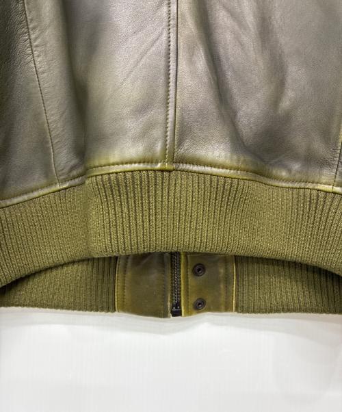 DIESEL Black Gold（ディーゼル ブラック ゴールド）DIESEL BLACK GOLD (ディーゼル ブラック ゴールド) ラムレザージャケット オリーブ サイズ:SIZE 50の古着・服飾アイテム