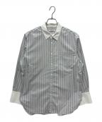 BEAUTY&YOUTHビューティーアンドユース）の古着「長袖シャツ　コットンストライプ クレリック シャツ」｜ブルー×ホワイト