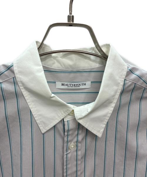 BEAUTY&YOUTH（ビューティーアンドユース）BEAUTY&YOUTH (ビューティーアンドユース) 長袖シャツ　コットンストライプ クレリック シャツ ブルー×ホワイト サイズ:F 未使用品の古着・服飾アイテム