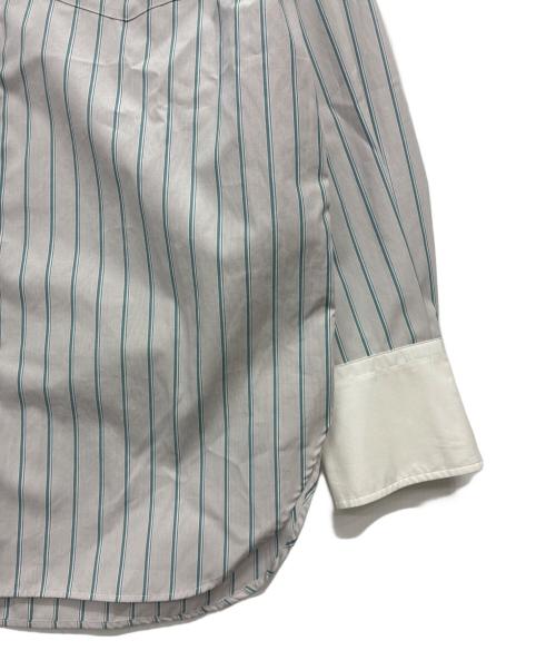 BEAUTY&YOUTH（ビューティーアンドユース）BEAUTY&YOUTH (ビューティーアンドユース) 長袖シャツ　コットンストライプ クレリック シャツ ブルー×ホワイト サイズ:F 未使用品の古着・服飾アイテム