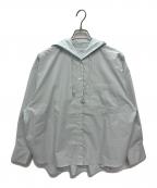 BEAUTY&YOUTHビューティーアンドユース）の古着「長袖シャツ　フード ボリュームシャツ」｜ブルー