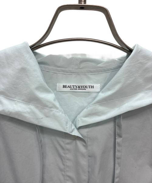 BEAUTY&YOUTH（ビューティーアンドユース）BEAUTY&YOUTH (ビューティーアンドユース) 長袖シャツ　フード ボリュームシャツ ブルー サイズ:S 未使用品の古着・服飾アイテム