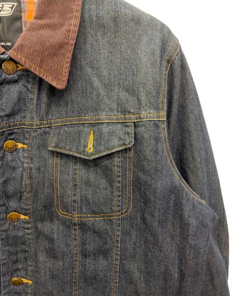 55DSL（フィフテーファイブディーエスエル）55DSL (フィフテーファイブディーエスエル) デニムジャケット ブルー×ブラウン サイズ:XLの古着・服飾アイテム