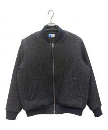 JAPAN BLUE JEANS（ジャパンブルージーンズ）の古着「Herringbone Tweed Denim Bomber Jacket」｜ネイビー