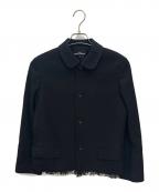 tricot COMME des GARCONSトリココムデギャルソン）の古着「AD2001 レース切替ウールジャケット」｜ブラック