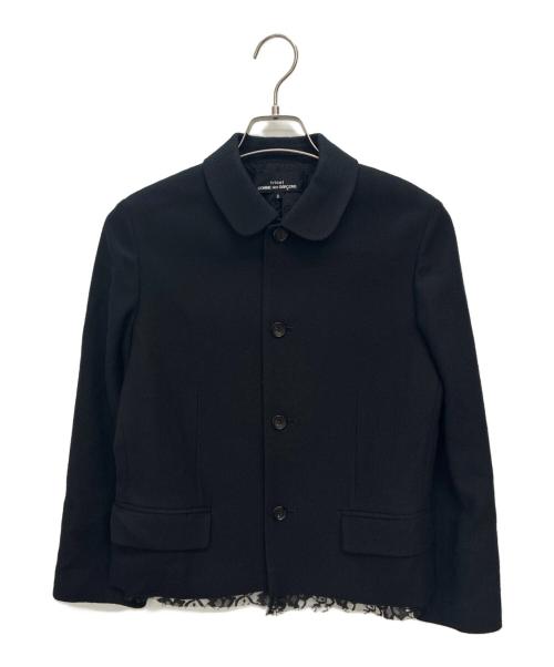 tricot COMME des GARCONS（トリココムデギャルソン）tricot COMME des GARCONS (トリココムデギャルソン) AD2001 レース切替ウールジャケット ブラック サイズ:Sの古着・服飾アイテム