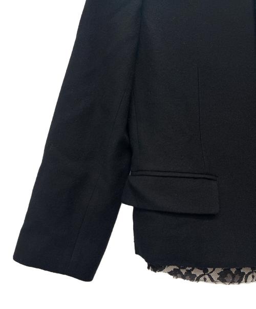 tricot COMME des GARCONS（トリココムデギャルソン）tricot COMME des GARCONS (トリココムデギャルソン) AD2001 レース切替ウールジャケット ブラック サイズ:Sの古着・服飾アイテム