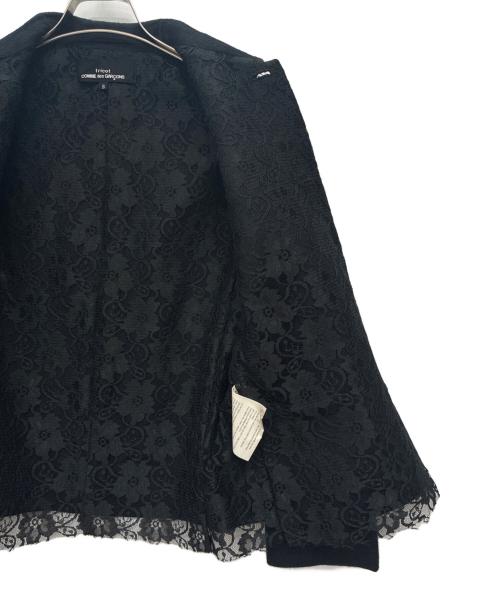 tricot COMME des GARCONS（トリココムデギャルソン）tricot COMME des GARCONS (トリココムデギャルソン) AD2001 レース切替ウールジャケット ブラック サイズ:Sの古着・服飾アイテム