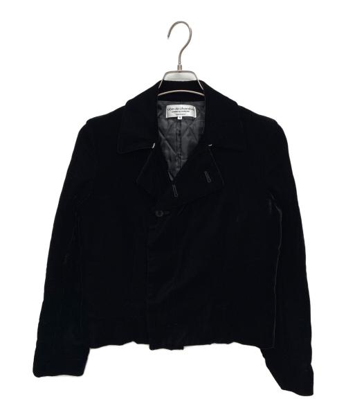 rode de chambre COMME des GARCONS（ローブドシャンブル コムデギャルソン）rode de chambre COMME des GARCONS (ローブドシャンブル コムデギャルソン) AD2002 ベロアジャケット ブラック サイズ:Mの古着・服飾アイテム