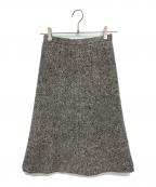 tricot COMME des GARCONSトリココムデギャルソン）の古着「AD2000 ウールスカート」｜ベージュ×ブラック