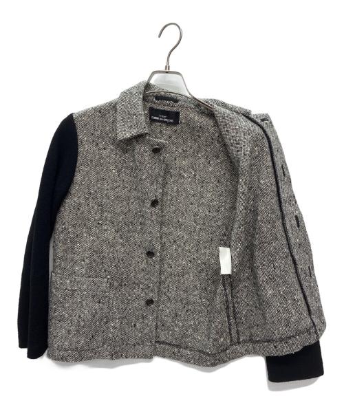 tricot COMME des GARCONS（トリココムデギャルソン）tricot COMME des GARCONS (トリココムデギャルソン) AD2000 比翼 切替ウールジャケット グレー×ブラック サイズ:不明の古着・服飾アイテム