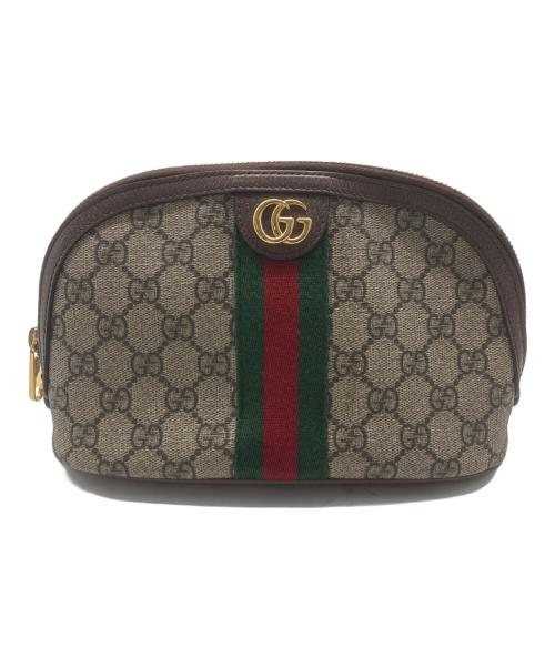 GUCCI（グッチ）GUCCI (グッチ) GGスプリーム コスメティックケース ベージュの古着・服飾アイテム