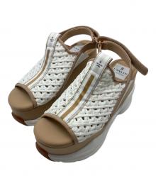 LANVIN en Bleu（ランバンオンブルー）の古着「厚底メッシュサンダル」｜ホワイト×ブラウン