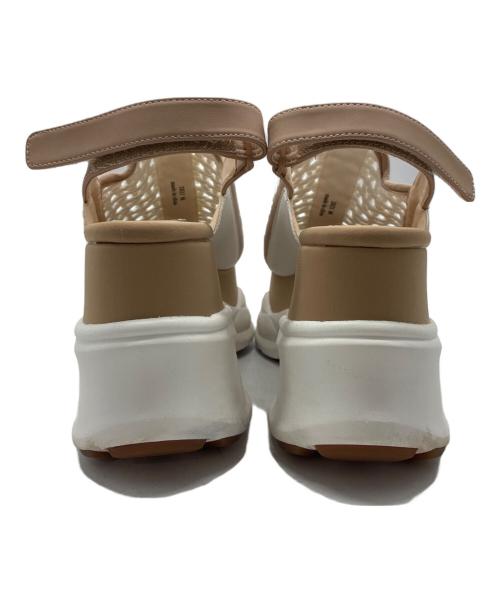 LANVIN en Bleu（ランバンオンブルー）LANVIN en Bleu (ランバンオンブルー) 厚底メッシュサンダル ホワイト×ブラウン サイズ:Mの古着・服飾アイテム