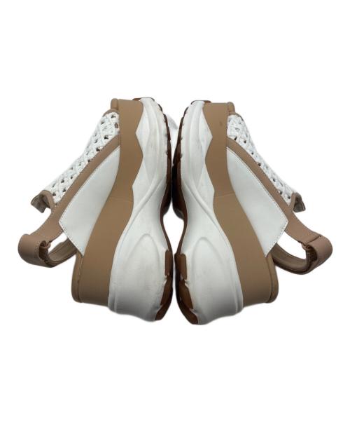 LANVIN en Bleu（ランバンオンブルー）LANVIN en Bleu (ランバンオンブルー) 厚底メッシュサンダル ホワイト×ブラウン サイズ:Mの古着・服飾アイテム