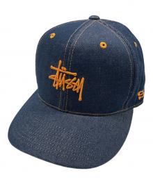 stussy（ステューシー）の古着「デニムロゴキャップ」｜インディゴ×オレンジ