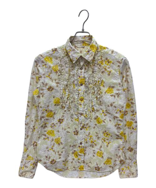 45rpm（45アールピーエム）45rpm (45アールピーエム) フリルシャツ イエロー×ホワイト サイズ:size 3の古着・服飾アイテム