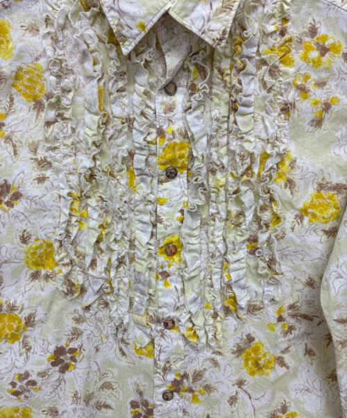 45rpm（45アールピーエム）45rpm (45アールピーエム) フリルシャツ イエロー×ホワイト サイズ:size 3の古着・服飾アイテム