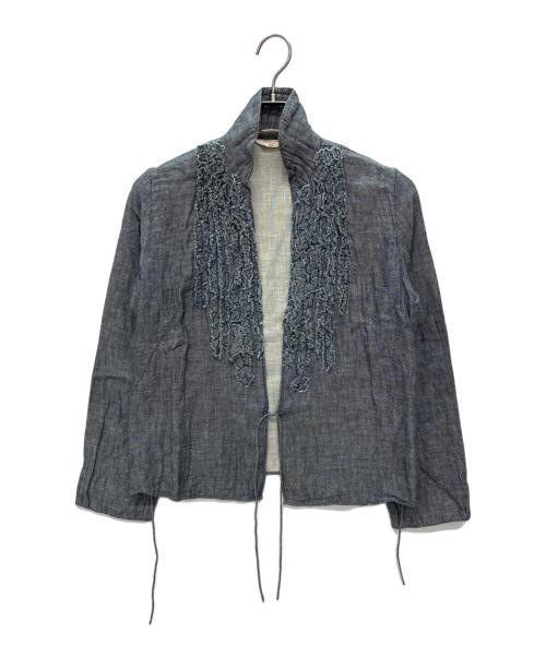 45rpm（45アールピーエム）45rpm (45アールピーエム) フリル カシュクール 長袖シャツ インディゴ サイズ:SIZE 2の古着・服飾アイテム