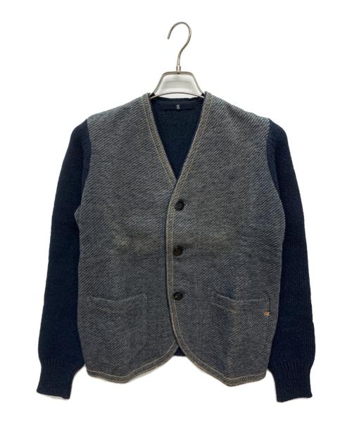 45rpm（45アールピーエム）45rpm (45アールピーエム) コットンデニムドッキングカーディガン インディゴ サイズ:size 3の古着・服飾アイテム