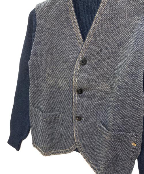 45rpm（45アールピーエム）45rpm (45アールピーエム) コットンデニムドッキングカーディガン インディゴ サイズ:size 3の古着・服飾アイテム