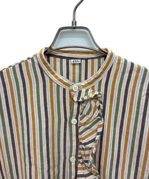 45rpm（45アールピーエム）45rpm (45アールピーエム) プルオーバーシャツ フリル チュニック オレンジ×グリーン サイズ:不明の古着・服飾アイテム