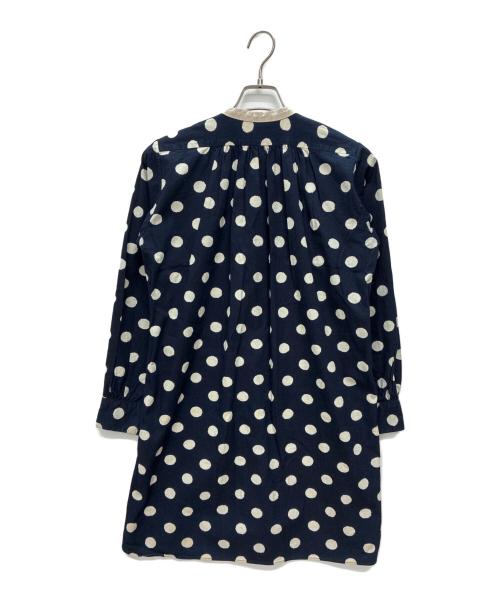 45rpm（45アールピーエム）45rpm (45アールピーエム) インディゴ ドット柄 シャツワンピース インディゴ×ホワイト サイズ:SIZE 2の古着・服飾アイテム