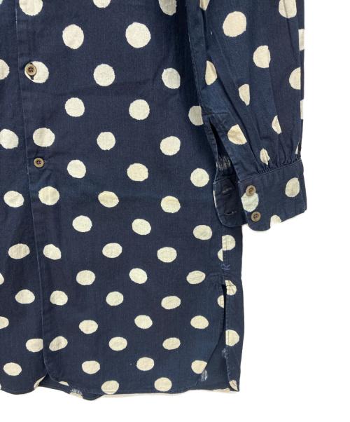 45rpm（45アールピーエム）45rpm (45アールピーエム) インディゴ ドット柄 シャツワンピース インディゴ×ホワイト サイズ:SIZE 2の古着・服飾アイテム