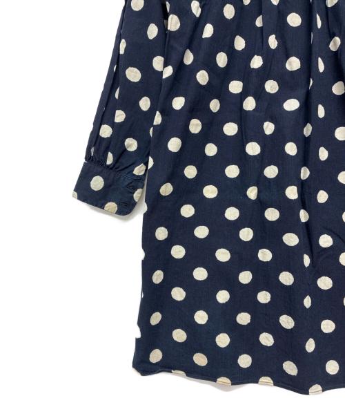 45rpm（45アールピーエム）45rpm (45アールピーエム) インディゴ ドット柄 シャツワンピース インディゴ×ホワイト サイズ:SIZE 2の古着・服飾アイテム
