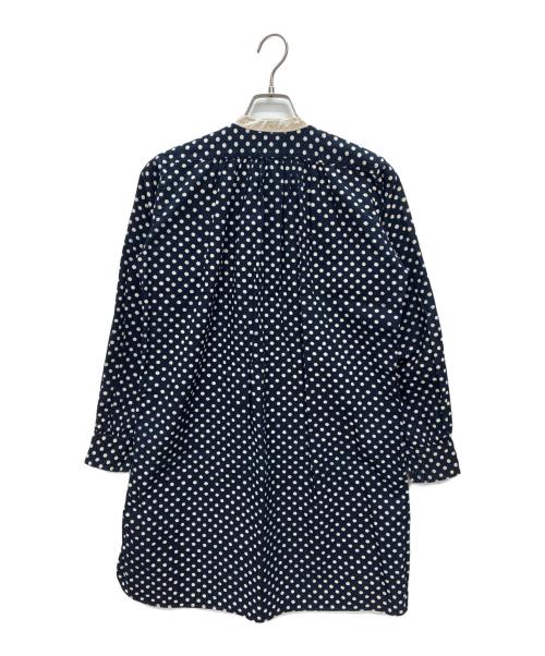 45rpm（45アールピーエム）45rpm (45アールピーエム) インディゴ ドット柄 シャツワンピース インディゴ×ホワイト サイズ:SIZE 2の古着・服飾アイテム