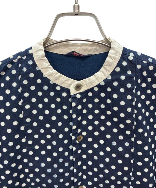 45rpm（45アールピーエム）45rpm (45アールピーエム) インディゴ ドット柄 シャツワンピース インディゴ×ホワイト サイズ:SIZE 2の古着・服飾アイテム
