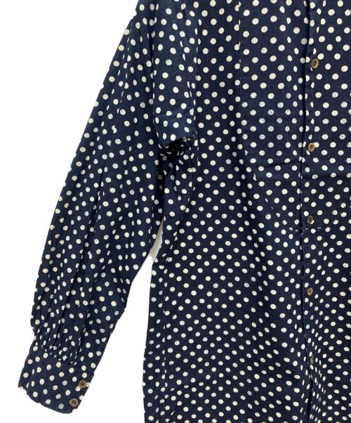 45rpm（45アールピーエム）45rpm (45アールピーエム) インディゴ ドット柄 シャツワンピース インディゴ×ホワイト サイズ:SIZE 2の古着・服飾アイテム