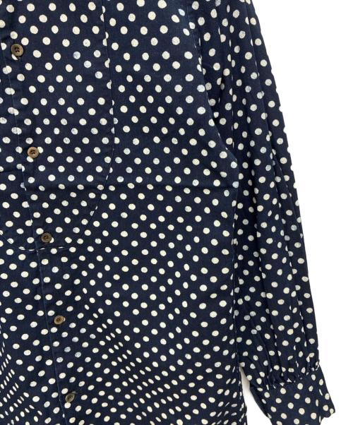 45rpm（45アールピーエム）45rpm (45アールピーエム) インディゴ ドット柄 シャツワンピース インディゴ×ホワイト サイズ:SIZE 2の古着・服飾アイテム
