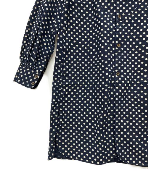 45rpm（45アールピーエム）45rpm (45アールピーエム) インディゴ ドット柄 シャツワンピース インディゴ×ホワイト サイズ:SIZE 2の古着・服飾アイテム