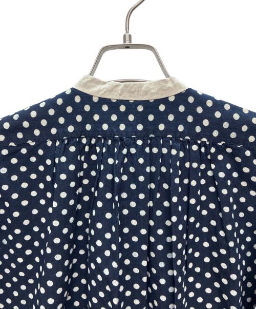 45rpm（45アールピーエム）45rpm (45アールピーエム) インディゴ ドット柄 シャツワンピース インディゴ×ホワイト サイズ:SIZE 2の古着・服飾アイテム