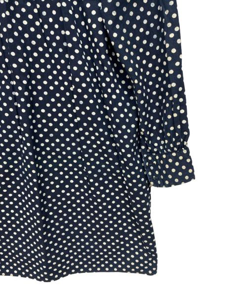 45rpm（45アールピーエム）45rpm (45アールピーエム) インディゴ ドット柄 シャツワンピース インディゴ×ホワイト サイズ:SIZE 2の古着・服飾アイテム