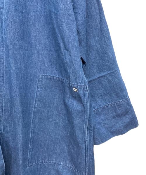 45rpm（45アールピーエム）45rpm (45アールピーエム) コットンリネン ロング丈 デニムコート インディゴ サイズ:SIZE 0の古着・服飾アイテム