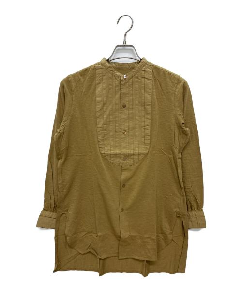 45rpm（45アールピーエム）45rpm (45アールピーエム) バンドカラーピンタック コットンカットソーブラウス ベージュ サイズ:size 3の古着・服飾アイテム