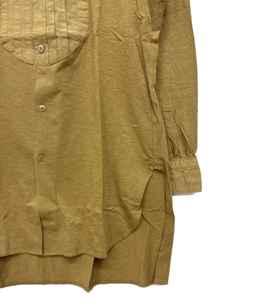 45rpm（45アールピーエム）45rpm (45アールピーエム) バンドカラーピンタック コットンカットソーブラウス ベージュ サイズ:size 3の古着・服飾アイテム