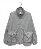DESCENTE PAUSEデサントポーズ）の古着「STAND COLLAR ZIP UP BLOUSON」｜ライトグレー