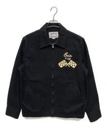 HOUSTON（ヒューストン）の古着「EMB HARRINGTON JACKET」｜ブラック
