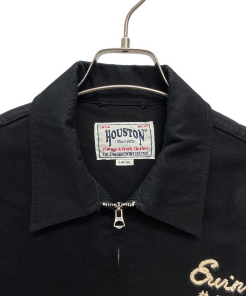 HOUSTON（ヒューストン）HOUSTON (ヒューストン) EMB HARRINGTON JACKET ブラック サイズ:Lの古着・服飾アイテム