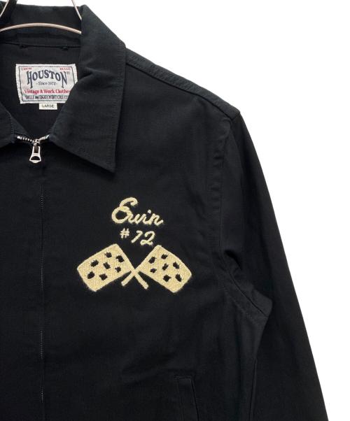 HOUSTON（ヒューストン）HOUSTON (ヒューストン) EMB HARRINGTON JACKET ブラック サイズ:Lの古着・服飾アイテム