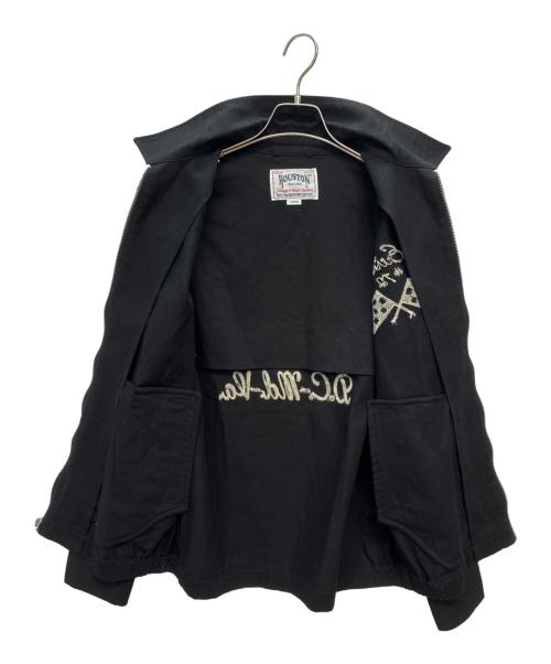 HOUSTON（ヒューストン）HOUSTON (ヒューストン) EMB HARRINGTON JACKET ブラック サイズ:Lの古着・服飾アイテム