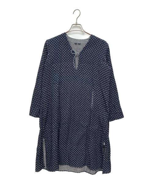 45rpm（45アールピーエム）45rpm (45アールピーエム) ドット柄 長袖ワンピース ネイビー サイズ:SIZE 2の古着・服飾アイテム