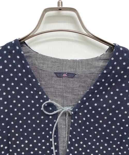 45rpm（45アールピーエム）45rpm (45アールピーエム) ドット柄 長袖ワンピース ネイビー サイズ:SIZE 2の古着・服飾アイテム