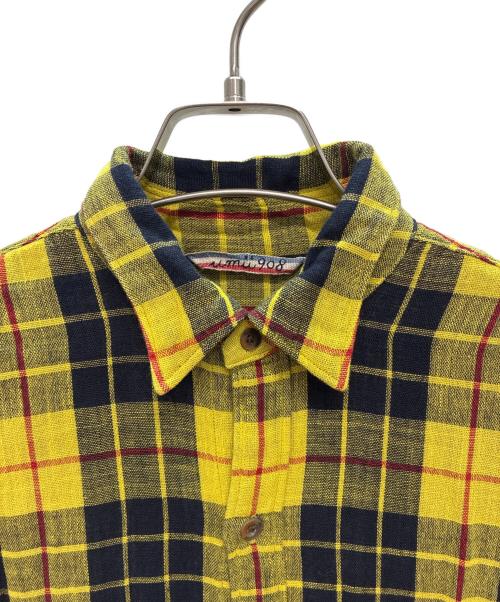 umii 908（ウミキューゼロハチ）umii 908 (ウミキューゼロハチ) ガーゼ シャツワンピース イエロー×ブラック サイズ:SIZE 2の古着・服飾アイテム