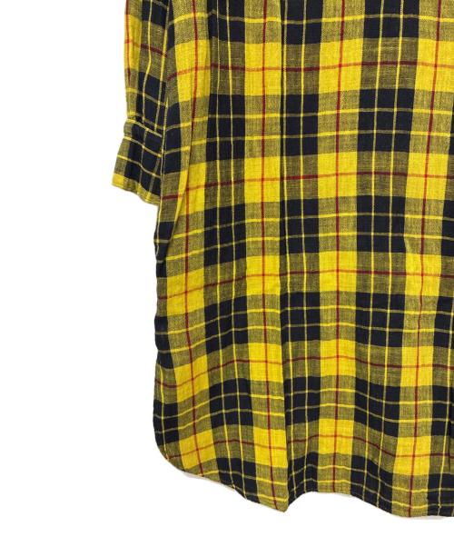 umii 908（ウミキューゼロハチ）umii 908 (ウミキューゼロハチ) ガーゼ シャツワンピース イエロー×ブラック サイズ:SIZE 2の古着・服飾アイテム