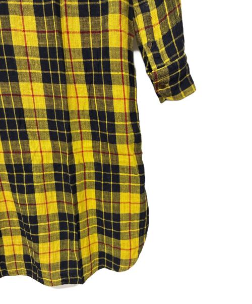 umii 908（ウミキューゼロハチ）umii 908 (ウミキューゼロハチ) ガーゼ シャツワンピース イエロー×ブラック サイズ:SIZE 2の古着・服飾アイテム