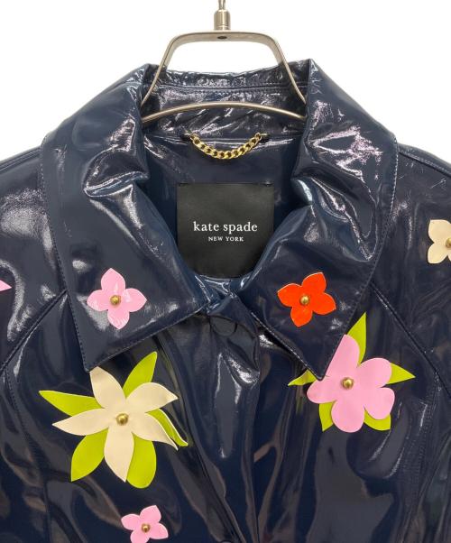 Kate Spade（ケイトスペード）Kate Spade (ケイトスペード) フローラル エンベリッシュ コート ネイビー サイズ:Sの古着・服飾アイテム